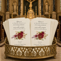 Elegantes katholisches Hochzeitsprogramm für die l