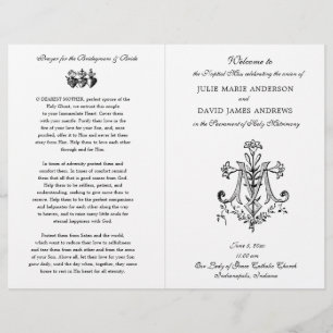Elegantes katholisches Mass-Hochzeitsprogramm