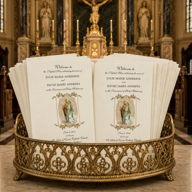 Elegantes katholisches Programm zur Hochzeit latei (Von Creator hochgeladen)