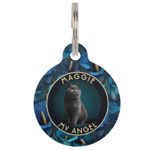 Elegantes Katzen-Vater-Geschenk Calla-Lilien-Druck Haustiermarke