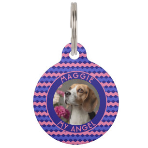 Elegantes Katzen-Vater-Geschenk Chevron-Muster Haustiermarke