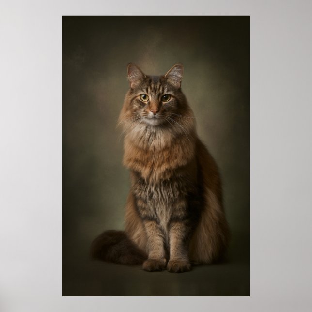 Elegantes Katzenstudioporträt Poster (Vorne)