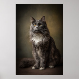 Elegantes Katzenstudioporträt Poster