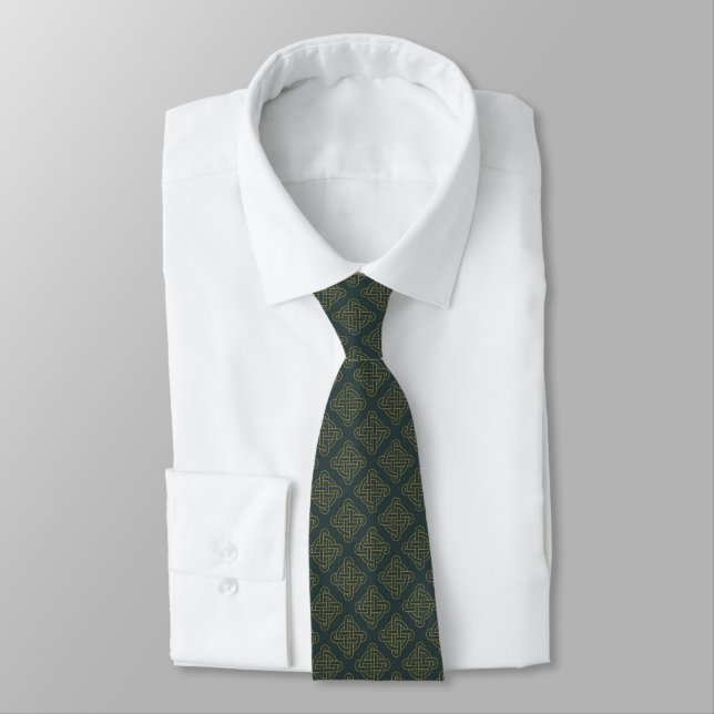 Elegantes keltisches Knoten-Muster Krawatte (Gebunden)