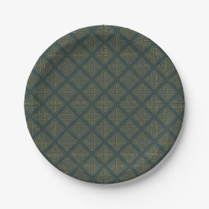 Elegantes keltisches Knoten-Muster Pappteller