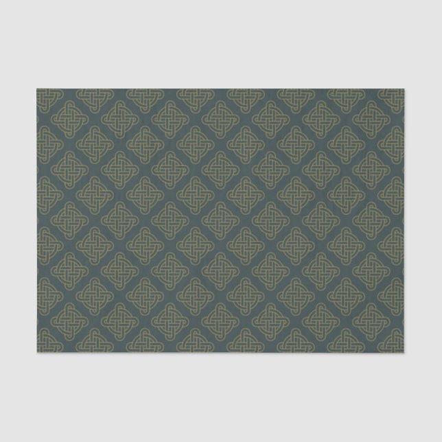 Elegantes keltisches Knoten-Muster Seidenpapier (Vorderseite)