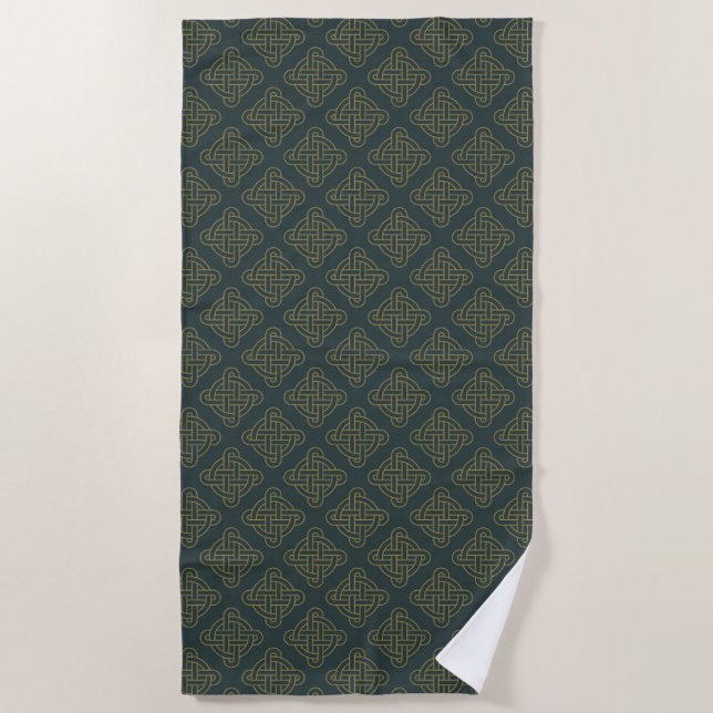 Elegantes keltisches Knoten-Muster Strandtuch (Vorderseite)