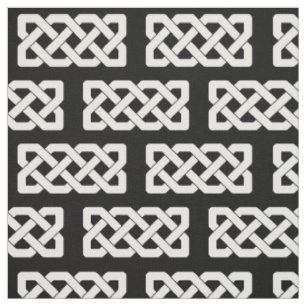 Elegantes keltisches Knoten-Schwarzweiss-Muster Stoff