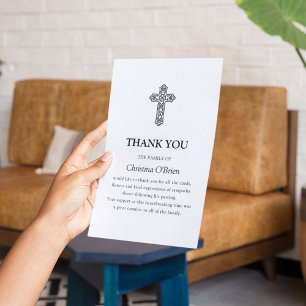 Elegantes keltisches Knotenkreuz   Trauerfall Beil Dankeskarte