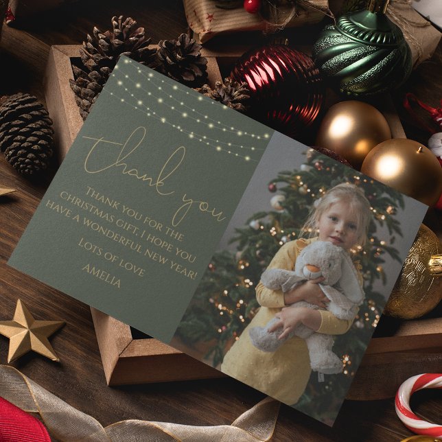 Elegantes Kids Foto Weihnachten Dankeschön Karte (Von Creator hochgeladen)