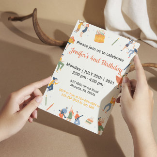 Elegantes Kinderthema Geburtstag Einladung