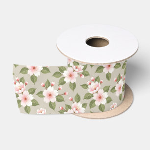 Elegantes Kirschblüten nahtloses Muster Satinband