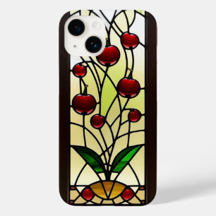 Elegantes Kirschfarbene Glasfensterpaneel Case-Mate iPhone 14 Hülle