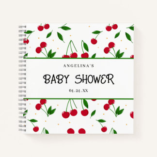 Elegantes Kirschmuster Babydusche Geschenkliste Notizbuch