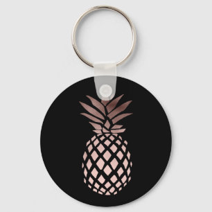 elegantes klares Imitat-Rosen-Goldtropische Ananas Schlüsselanhänger