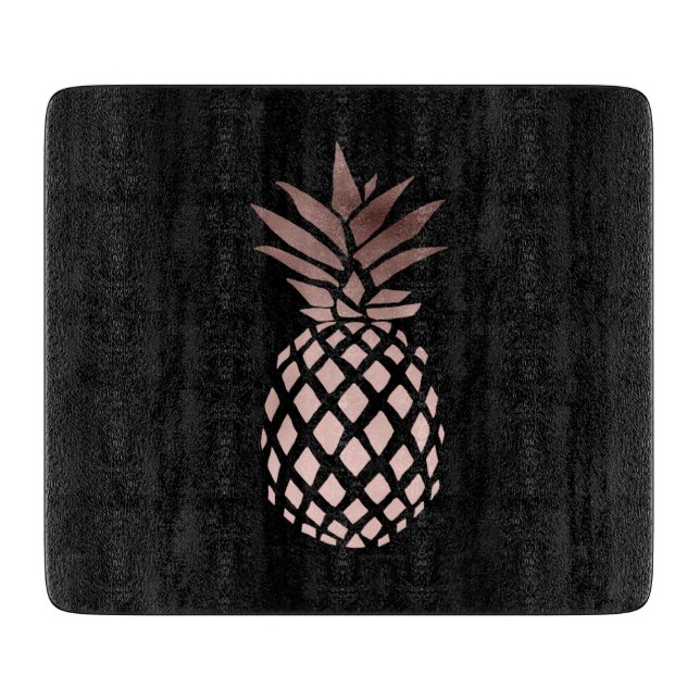 elegantes klares Imitat-Rosen-Goldtropische Ananas Schneidebrett (Vorderseite)