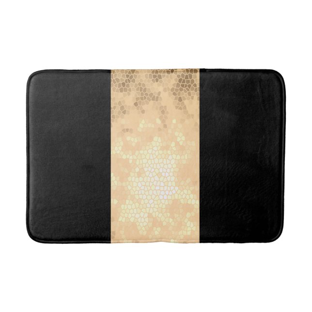 elegantes klares Imitatgold und schwarze Streifen Badematte (Vorderseite)