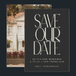 Elegantes klassisches Black Simple Modern Trendy F Save The Date<br><div class="desc">Elegantes klassisches Black Simple Modern Trendy Foto Save the Date</div>