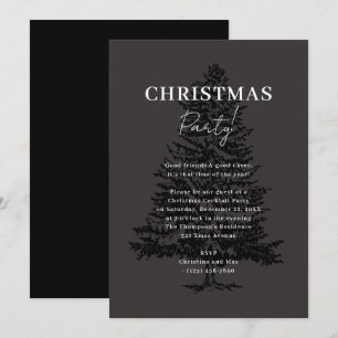 Elegantes klassisches Black Xmas Tree Weihnachts-P Einladung