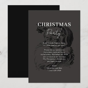 Elegantes klassisches Black Xmas Weihnachten Party Einladung