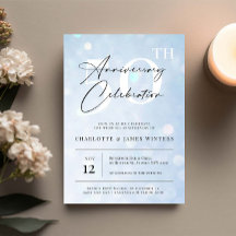 Elegantes klassisches blaues Aquarell 50 Jahre Jub