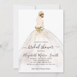Elegantes klassisches Braut-Hochzeitgown-Brautpart Einladung