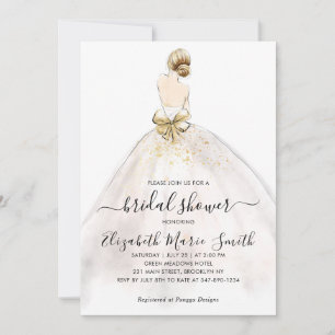 Elegantes klassisches Braut-Hochzeitgown-Brautpart Einladung