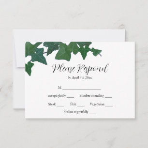 Elegantes klassisches englisches Ivy-Kalligrafiesc RSVP Karte