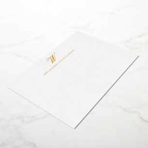 Elegantes klassisches Familienmonogramm Minimalist Folieneinladung