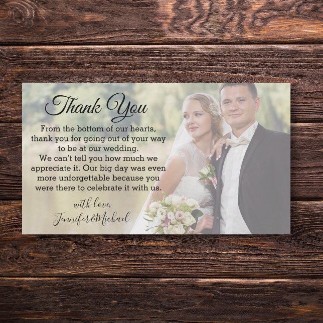 elegantes klassisches Foto Dankeschön für Hochzeit Mitteilungskarte (Von Creator hochgeladen)
