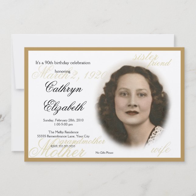 Elegantes klassisches Foto-Einladung _New Einladung (Vorderseite)