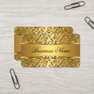 Elegantes, klassisches Gold-Damaskus-Prägedesign Visitenkarte