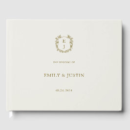 Elegantes klassisches Golden Wappen Monogram Weddi Gästebuch