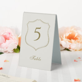 Elegantes klassisches Golden Wappen Monogram Weddi Tischaufsteller