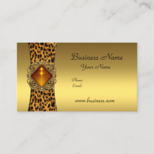 Elegantes, klassisches Goldleopardentier Jewel Visitenkarte