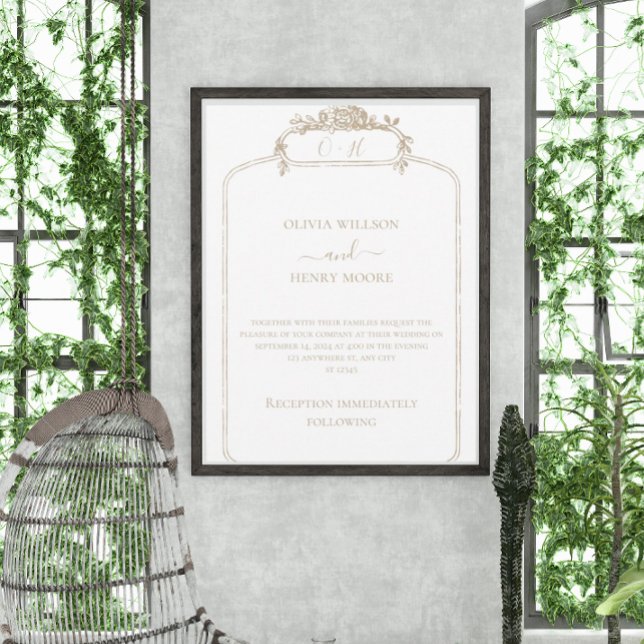 Elegantes klassisches Hochzeitsdesign Einladung (Von Creator hochgeladen)