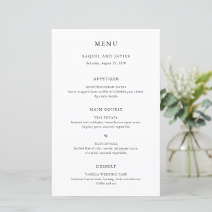 Elegantes klassisches Hochzeitsmenü