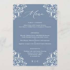 Elegantes klassisches Hochzeitsmenü von Dusty Menükarte