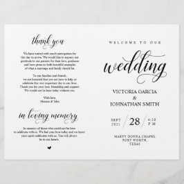 Elegantes klassisches Hochzeitsprogramm für faltba