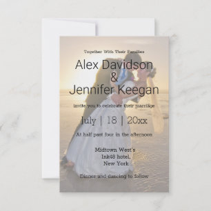 elegantes klassisches Hochzeitstag-Foto-Overlay Einladung