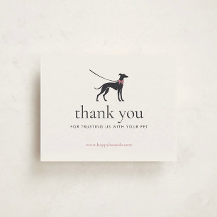 Elegantes klassisches Hundeausführ-Geschäft Einleg Dankeskarte