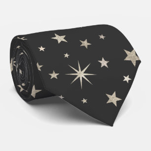 Elegantes, klassisches Karkohle Gray Silver Stars  Krawatte