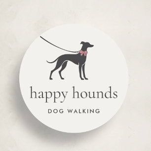 Elegantes klassisches Logo für Hundeausführer mit  Runder Aufkleber