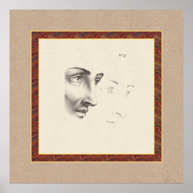 Elegantes klassisches Männchen Gesicht in Profil A Poster (Vorne)