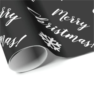 Elegantes klassisches Merry Christmas Design Schwa Geschenkpapier