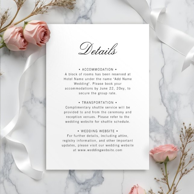 Elegantes klassisches Minimalistisches schlichtes  Begleitkarte (Von Creator hochgeladen)