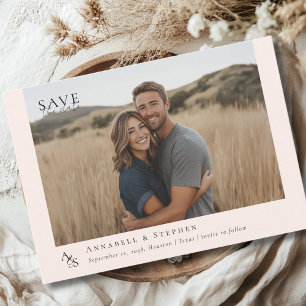 Elegantes, klassisches, Monogramm, Hochzeit-1-Foto Save The Date
