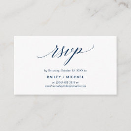 Elegantes klassisches, Navy Blue Script, Party UAW Begleitkarte