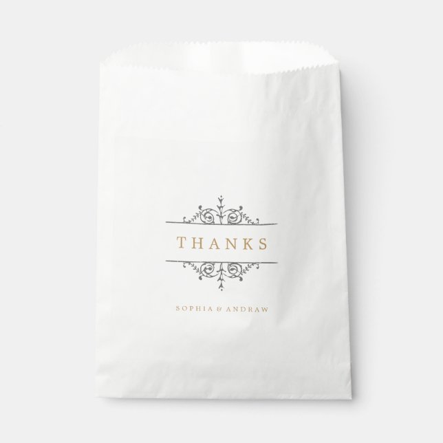 Elegantes klassisches Oldtimer Hochzeitsmonogramm  Geschenktütchen (Vorderseite)