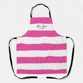 Elegantes klassisches rosa Stripe Geschenk zum ers Schürze